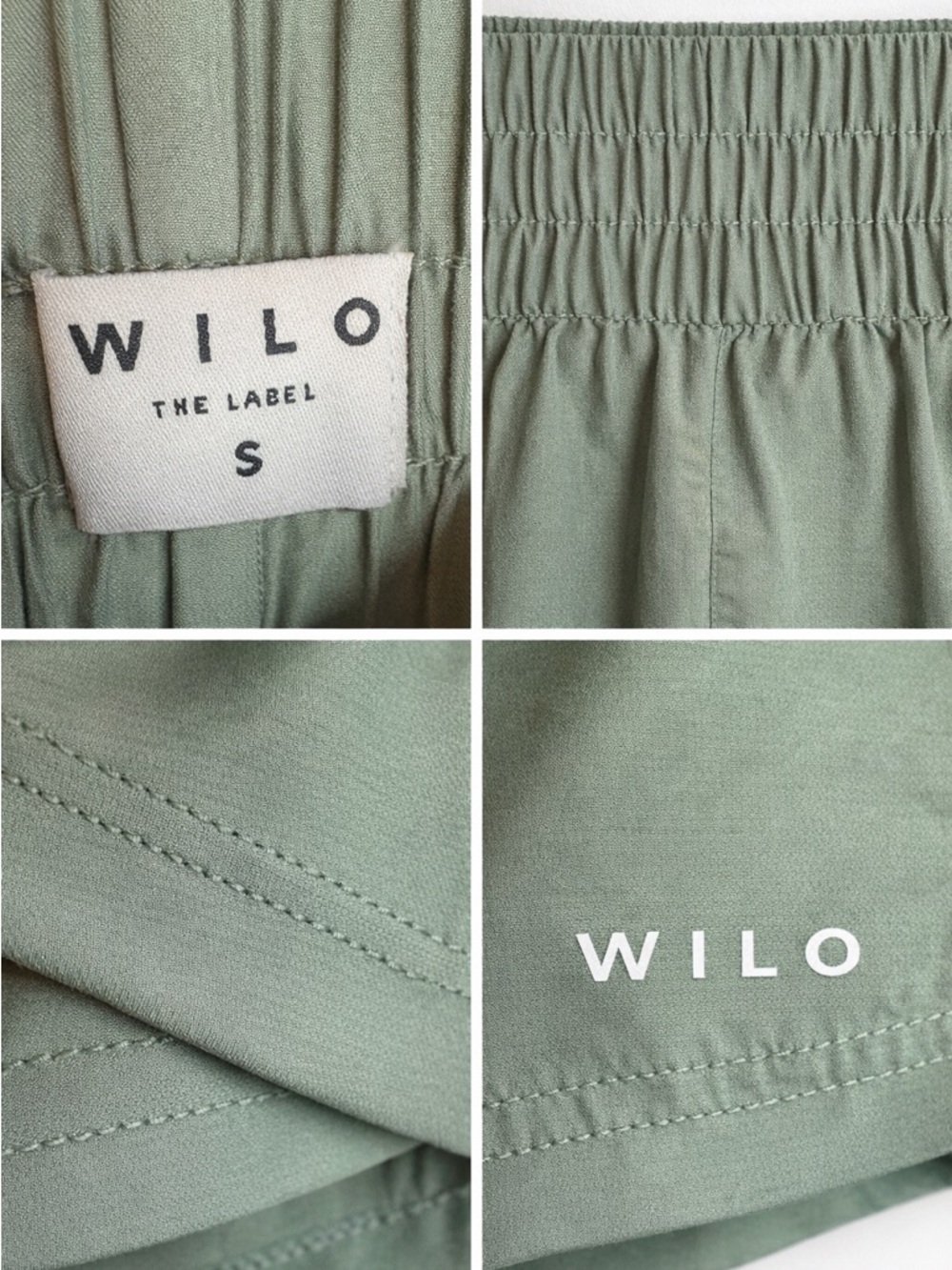 WILO The Label Sage Green Athletic Shorts Size S High Rise Elastic Waist - Picture 3 of 4